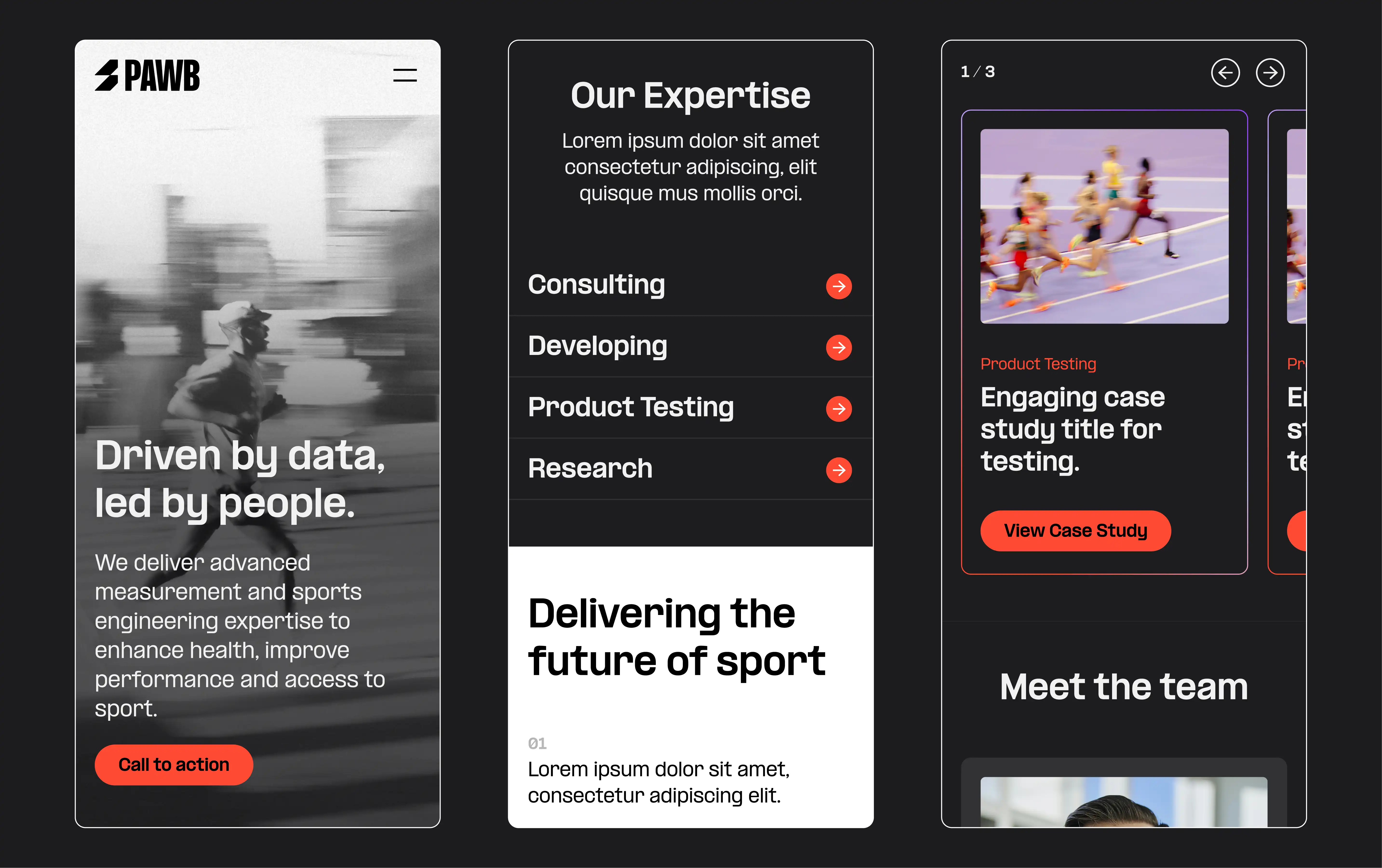an screenshot of the website design featuring different cards, and sections of the website.